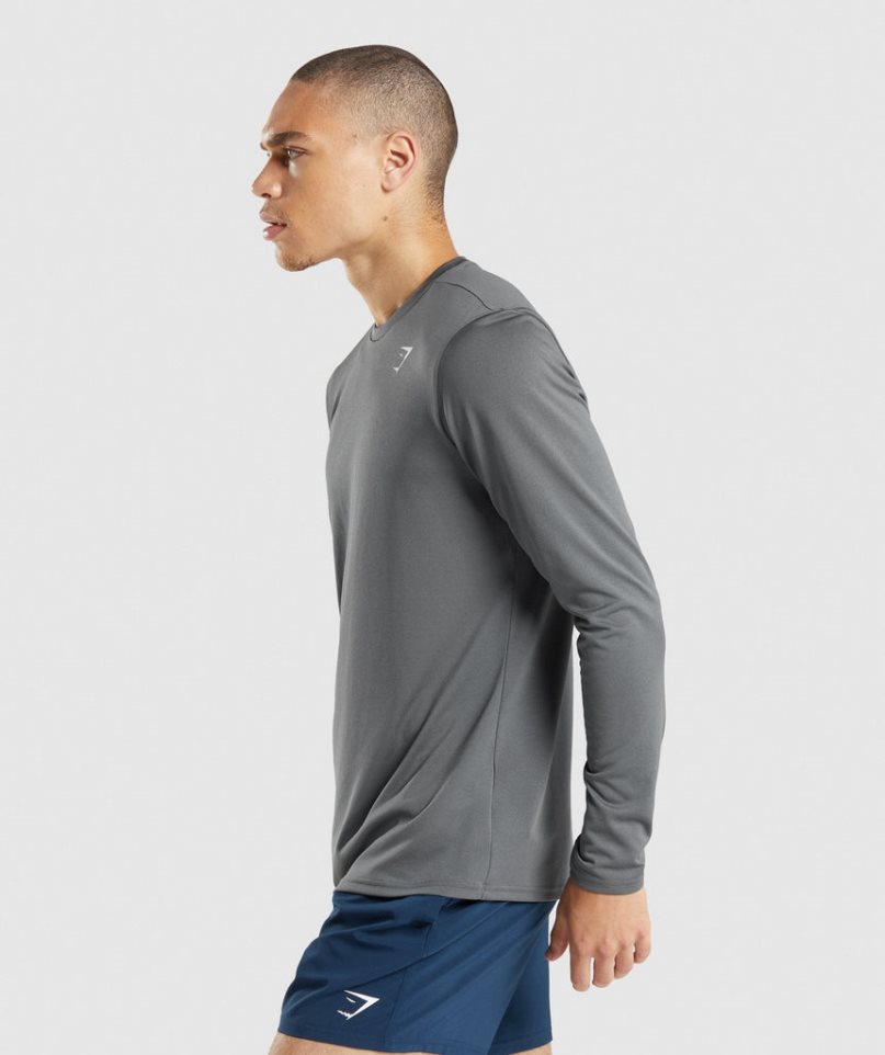 Koszulki Gymshark Arrival Long Sleeve Męskie Szare | PL 276YHW